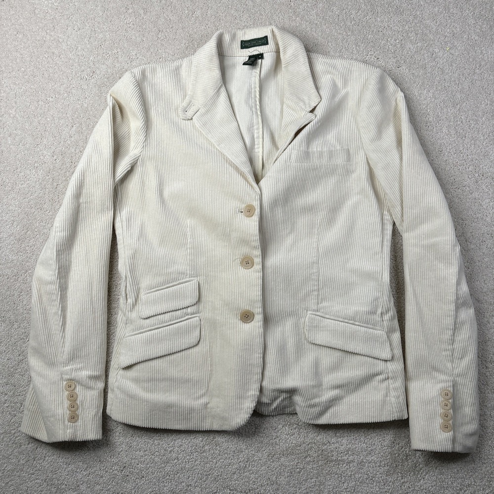 Lauren Jeans Co Ralph Lauren Corduroy Blazer Women's Medium Cream Vintage Jacket